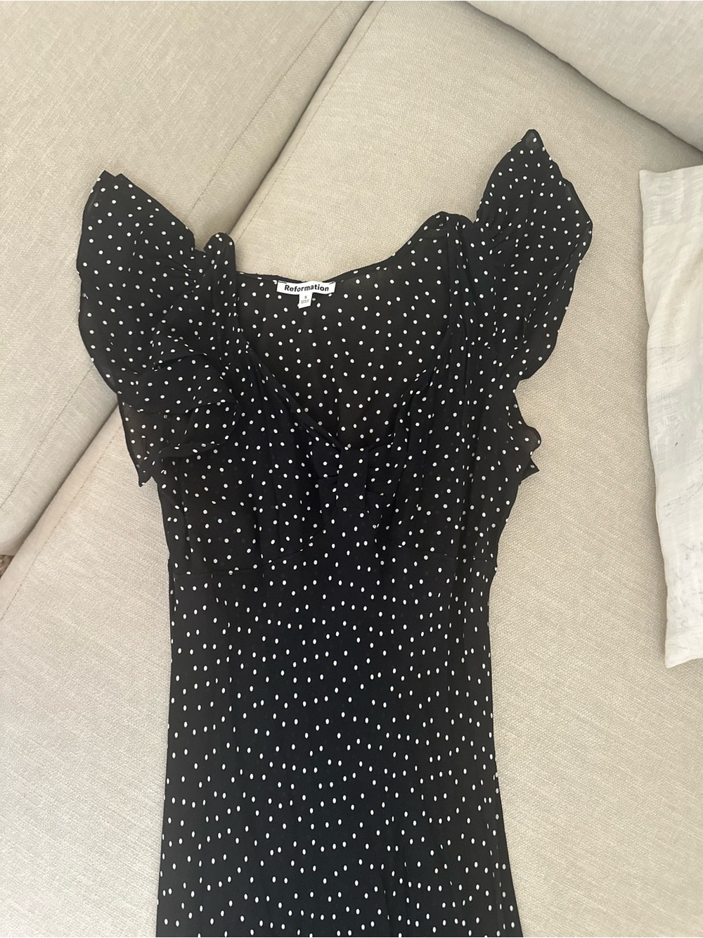 Reformation Black Polka Dot Maxi Dress - Picture 2 of 6